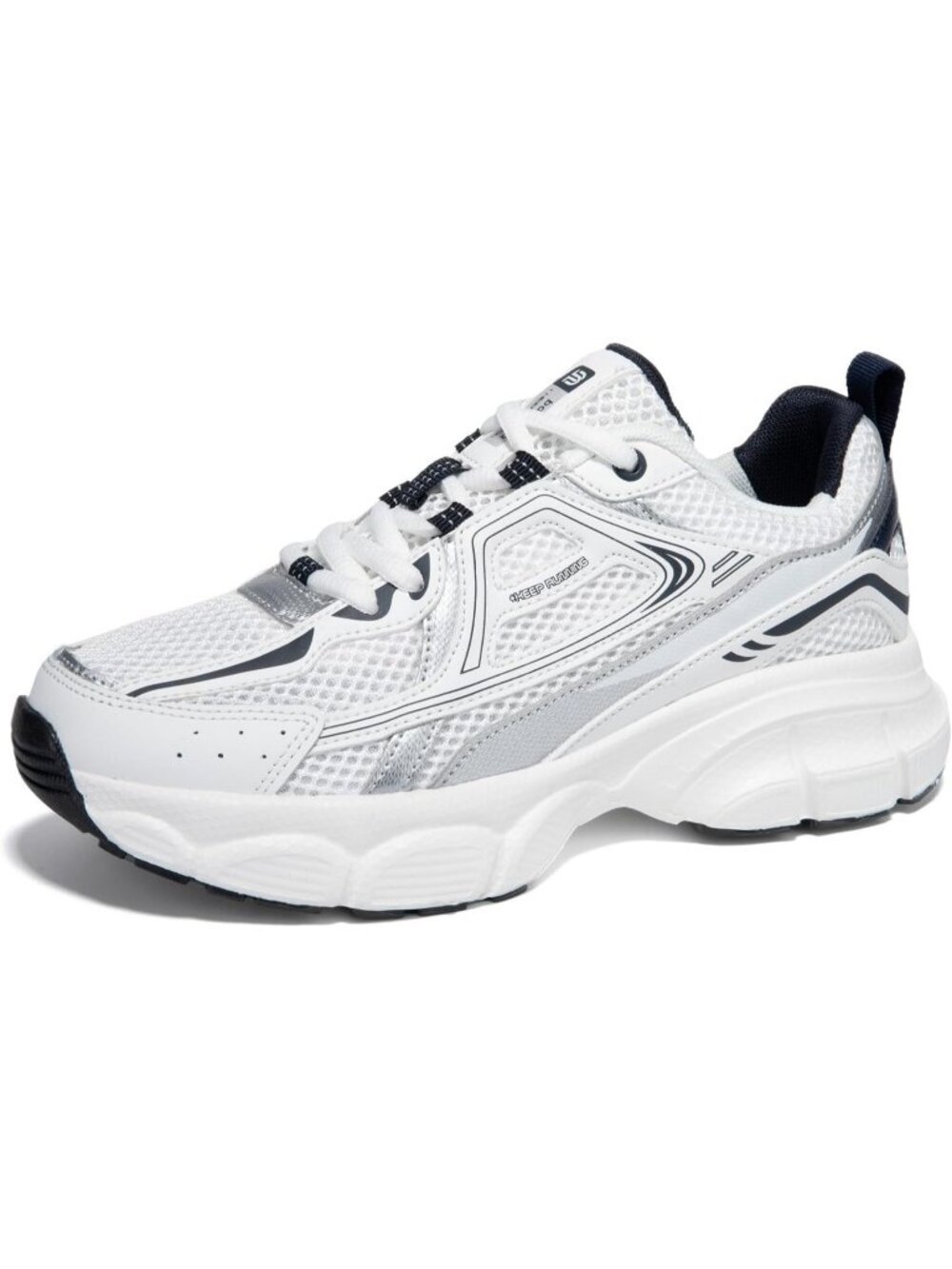 Women's White Mesh Breathable Athletic Platform Thick Chunky Fashion Sneakers